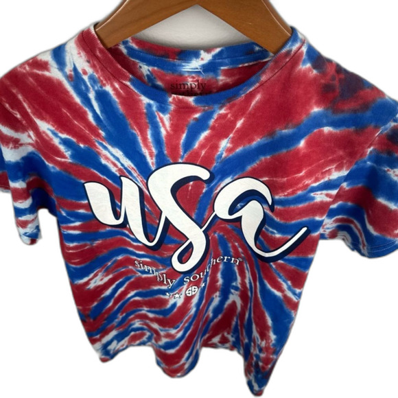 Simply Southern Red White Blue USA 4th of July Short Sleeve Tee NWT Size Small - Picture 10 of 11